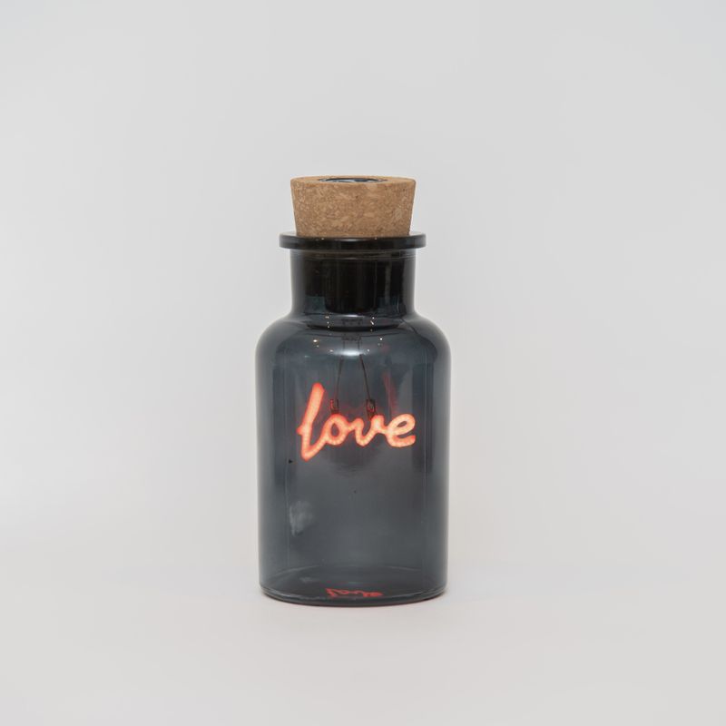 Love Neon Light in a Glass Bottle