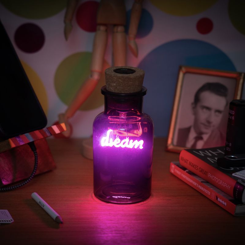 Dream Neon Light in a Glass Bottle