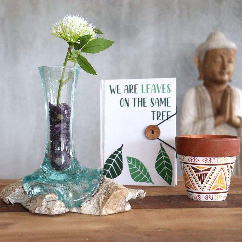 Molten Glass på Whitewash Wood – Liten Vase 