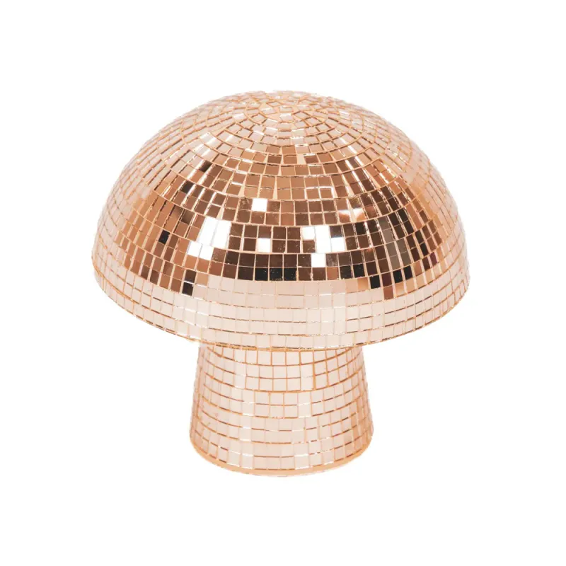 Disco -Mushroom - Glass - Rose Gold- 14x14x14cm