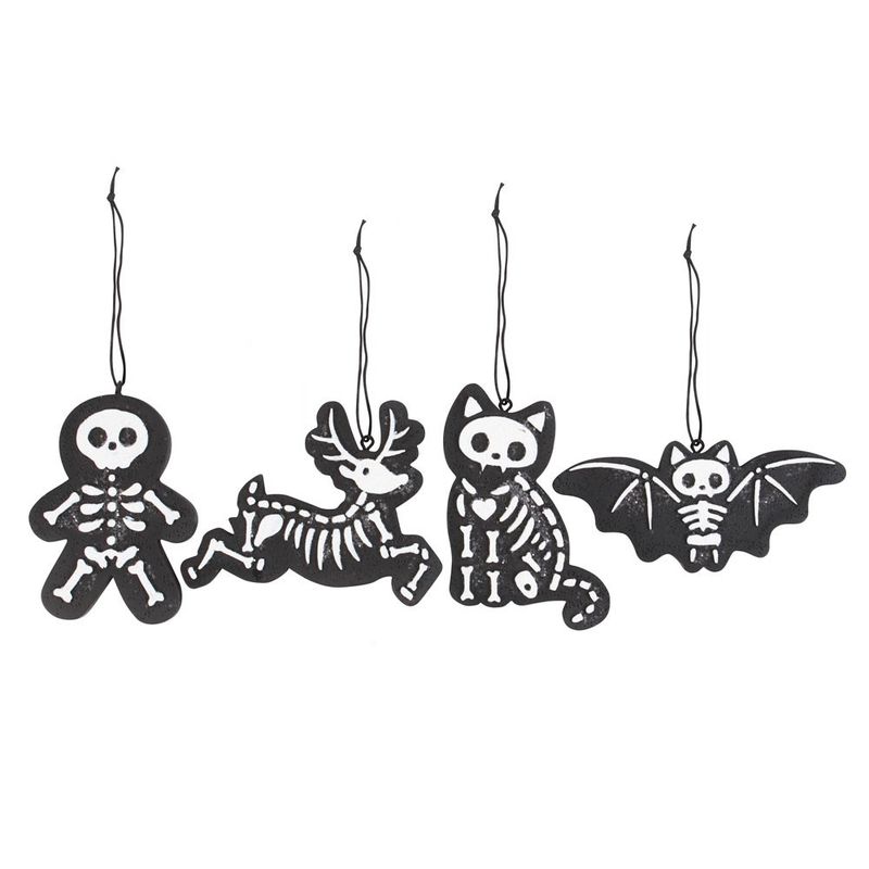 set of 4 skeleton cookie ornament