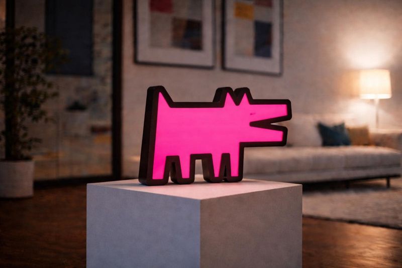 Pop Art LED-lampe – Rosa hund
