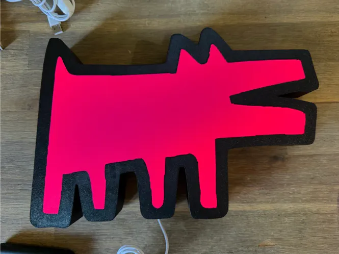 Hovedbilde Pop Art LED-lampe – Rosa hund