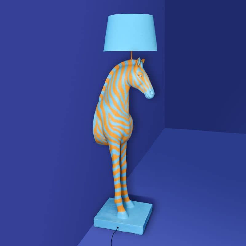 WERNS Zebra Zora gulvlampe – blå/oransje