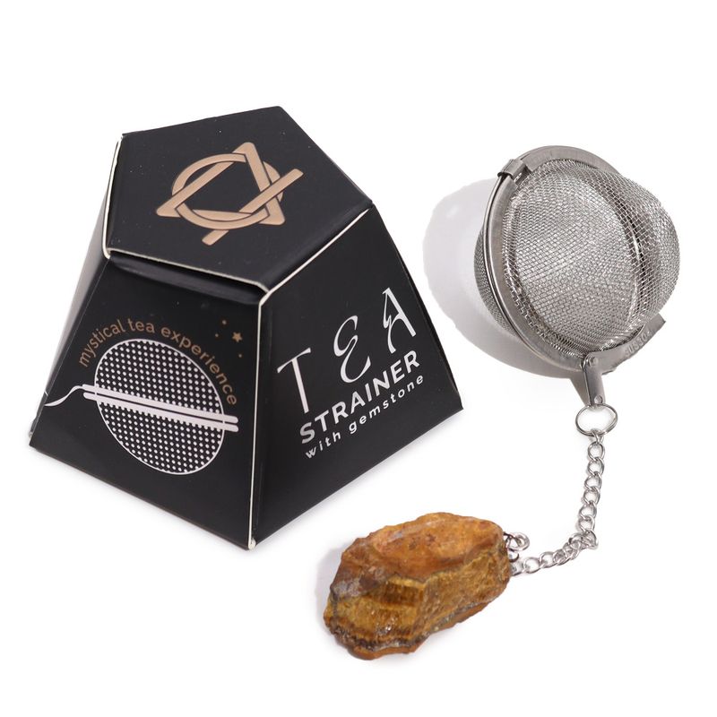 Gold Tigers Eye Tea Strainer