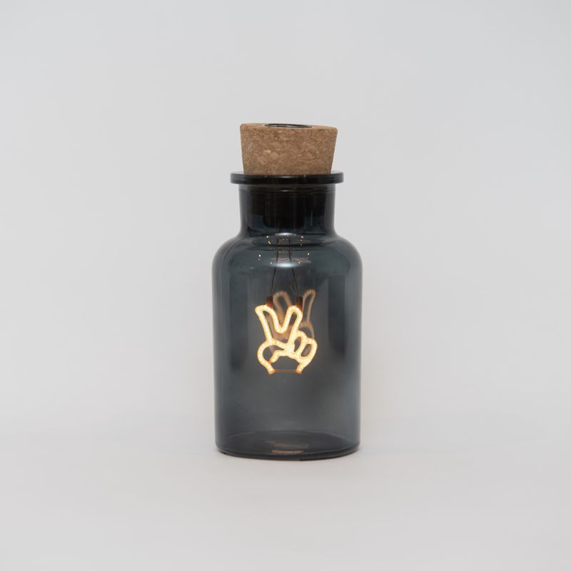 Peace Neon Light in a Glass Bottle