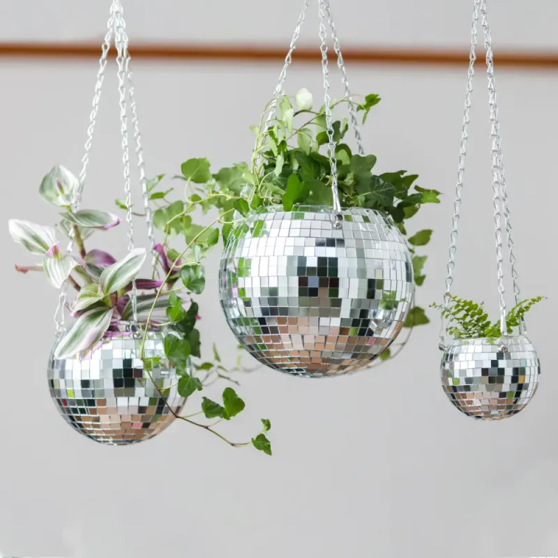Disco Ball Hanging Planter (4″)