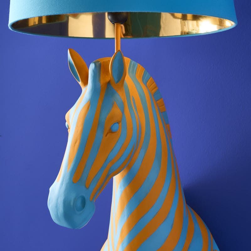 WERNS Zebra Zora gulvlampe – blå/oransje