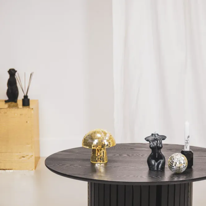 Hovedbilde Disco -Mushroom - Glass - Gold- 14x14x14cm