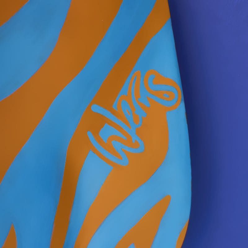 WERNS Zebra Zora gulvlampe – blå/oransje